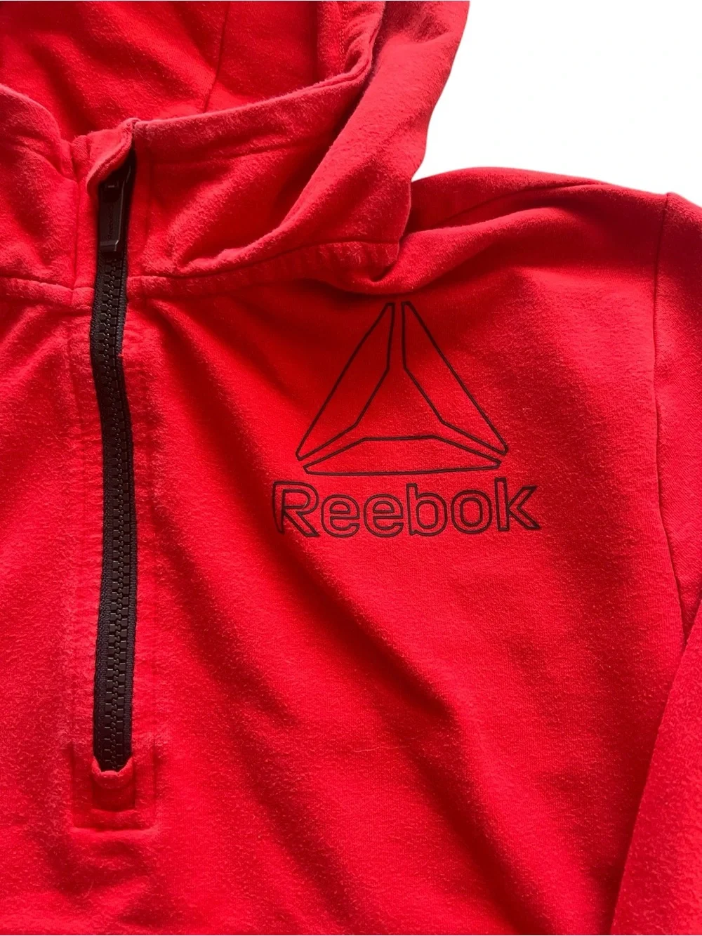 Reebok Boys Large 10/12 Red Quarter Zip Performance Hoodie